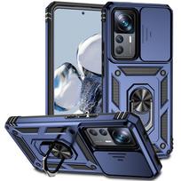 „Xiaomi 12T Pro Case“ magnetinio laikiklio žiedo telefono dėklai, skirti „Xiomi Xiaomy Mi12T Mi 12T 12 T Pro Slide Camera Armor“ galinis dangtelis For Mi 12T mėlyna