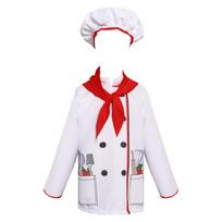 Children's Chef Costume Boy Chef Costume Hat Top Chef Apron Scarf Suit Cooking Uniform Drama House Cosplay Costume XL