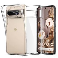 Prabangus skaidrus silikoninis dėklas Google Pixel 9 Pro XL 8 8A 7 7A 6 6A Pro telefonams, minkštas skaidrus viršelis, smūgiams atsparūs apsauginiai priedai For Pixel 7A&Clear gray