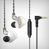Originalios QKZ AK6 PRO laidinės ausinės HIFI stereo ausinės su mikrofonu HD skambučiai 3,5 mm AUX įvestis į ausis muzikai, žaidimams, sportui With microphone balta