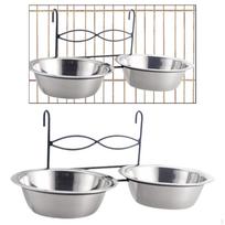 Dog Bowl Kennel Pet Supplies Cat Dish Feeder Hanging for Schnauzer Bunny