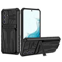 Samsung A54 5G dėklas Šarvuotas smūgiams atsparus telefono dėklas Samsung Galaxy A54 A 54 GalaxyA54 a54 5g Su kortelės lizdu Stovu Galinis dangtelis For Galaxy A54 5G black
