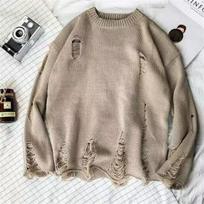 Hong Kong-Japanese Style Retro Casual Knitted Sweater - Unisex Korean Trendy Round Neck