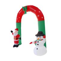 Inflatable Christmas Arch with Snowman Father Christma 100‑240V Waterproof LED Lights Xmas Blow Up US Plug