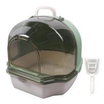 Enclosed Cat Litter Box Double Doors Large Space Splash Proof Odor Removal Portable Kitty Litter black