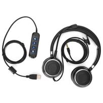 Binaural Headset Office Headset with Mic and o Control for 3.5mm Connector and USB Interface