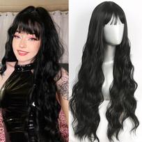 Sintetinis braziliškas rudas/juodas Cosplay perukas, ilgas banguotas su pūkuotais kirpčiukais Perukai moterims, skirti dėvėti kasdien / Cosplay karščiui atsparus 166-GXCX178-1B white