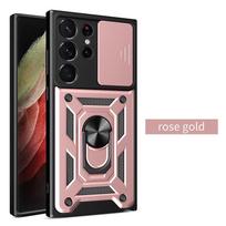 Smūgiams atsparus šarvuotas dėklas Samsung Galaxy S23 Ultra FE Plus su automobiliniu magnetiniu žiediniu laikikliu Telefono dėklas Galaxy S23 FE rožinė