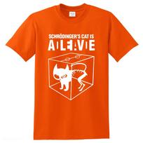 Men's T-shirt Top Quality cotton Schrodinger's Cat print men T shirt crew neck casual The Big Bang Theory mens Tshirt geometric XXS smėlis