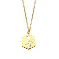 Small Square Carving Rose Glossy French Simple Style Necklace Clavicle Chain for Women