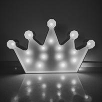 1PC 66cm 3D Crown Foam Board with White/Warm Lights Digital Lighting Model Suitable for Birthday Parties, Anniversary Decorations Kids Gift balta