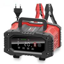 12V/24V 20A/10A Visiškai automatinis akumuliatoriaus įkroviklis 7 segmentų išmanusis automobilio akumuliatoriaus įkroviklis Impulsinis remontas Agm Gel Šlapio švino rūgšties įkrovimas EU Plug juoda/raudona