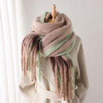 Unisex Gradientas Kutai Imitacija Kašmyro Šalis Šalikas Rudeniui ir Žiemai 236x40cm (including tassels) gray