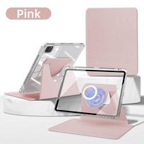 Rotation Case For iPad 11th Air 6th 11 M2 M3 Pro M4 13 2024 Gen 9th 8th 7th 10.2 Air4th Air5th10th 10.9 Mini 7 8.3'' Transparent With Pen Slot Casing Mini 6 8.3“ rožinė