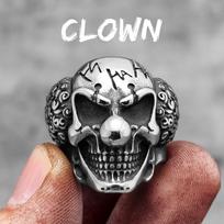 Joker Skull Punk Gothic Stainless Steel Mens Clown Rings Trendy Unique Stylish for Male Biker Jewelry Creativity Gift 10