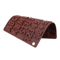 1vnt angliškų raidžių silikoninė forma Raidinė ir skaitmeninė saldainių sausainių želė ledo kepimo formų torto dekoro muilo žvakių formavimo forma brown