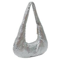 Shinny Bag Premium Clutch Bag Party Bag Aluminum Sheet Women's Armpit Bag Internet Celebrity Explosion Evening Bag sidabras
