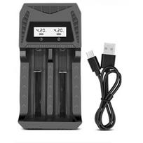 18650 Baterijų įkroviklis 2 lizdų Dvigubas 18650 Įkrovimas 3.7V Įkraunama Ličio Baterija USB Įkroviklis 26650 21700 16340 14500 juoda