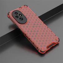 For Honor 200 Case Honor 200 Cover Bumper Luxury Honeycomb Shockproof TPU Armor PC Silicone Protector Phone Back Cover Honor 200 Honor 200 raudona