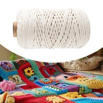 Cotton Rope Braided Bohemia Gifts White Craft Cord Macrame for Indoor Outdoor Use Dia 4 mm beige
