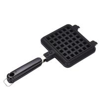 Waffle Maker Breakfast Belgian Coated Steel with Long Handle One Slot juoda
