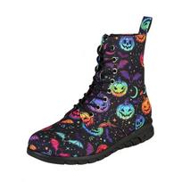 2024 Winter Fashion Halloween Christmas Lace-up Botas Mujer Casual Plus Size Sapatos Feminino British Side Zip Platform Boots 36 mėlyna