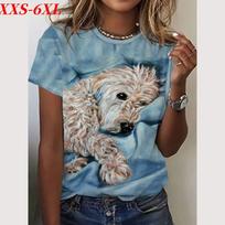 XXS-6XL Dydžio T-shirt Moterims Gyvūnų Rašto Spaudinys Apvalia Kaklo Viršutiniai Drabužiai Lauko Mados Moteriški T-shirt Megztiniai Moteriški Drabužiai XXS