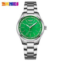Fashion shellfish elegant diamond face women's watch solid steel belt service women's simple quartz watch