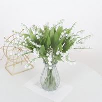 6 vnt./rinkinys Dirbtinė gėlė Varpinė gėlė Lelijų slėnio gėlė Plastikinė gėlė Namų minkštas dekoravimo augalas Sienos Vestuvės Žalias augalas 6pcs beige