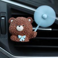 Automobilio oro gaiviklio spaustukai Mielas gyvūnėlis Besisukantis vėjo malūnas Kvepalų difuzorius Oro kondicionieriaus ventiliacijos grotelių dekoracijos Automobilio salono aksesuarai bear brown