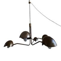 6-Arm Brass Sputnik Chandelier Mid-Century Modern Adjustable Light Fixture Elegant Retro Design for Unique Home Decor