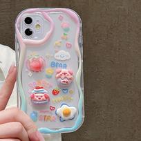 Lanyard Case For iPhone 15 Pro Max 11 13 14 12 XR 7 8 Plus X Xs SE   Silicon Soft TPU Luxury Cartoon Wavy Creamy Funda Cover For iPhone 15 Promax