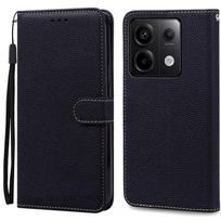 Dėklas Redmi Note 14S, atverčiamas odinis piniginės dėklas, skirtas Xiaomi Redmi Note 14S, telefono knygutės viršelis, Coque Fundas For Redmi Note 14S juoda