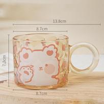 Tulip Perfume Cup High-Value Ins Style Amber Glass Cup Cute Girl Heart Milk Breakfast Mugs Clear Multi-Purpose Mug For Home 300ml
