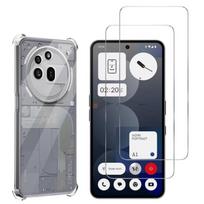 Shockproof Case for Nothing Phone 3a Pro and 2 Tempered Glass Screen Protector Film Phonillico® skaidri