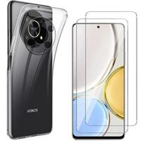 Case for Honor Magic 4 Lite 5G and 2 Tempered Glass Screen Protector Phonillico® skaidri