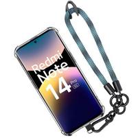 Case for Xiaomi Redmi Note 14 Pro 5G (not for 4G) with Removable Blue Wrist Strap - E.F.Connection