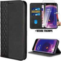 Coque pour OPPO Find X5 - Luxe - Noir - Protection Anti-Rayures - Support Téléphone - Mosaïque