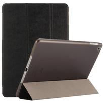 Odinis dėklas su trijų dalių laikikliu iPad 9.7 ir iPad 9.7 colio bei iPad Air, šilkinės tekstūros, horizontaliai atverčiamas juoda