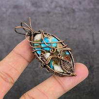 Spiny Oyster Handmade Copper Wire Wrap Jewelry Pendant 2.64  D7k45 brown