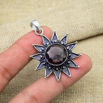 Amethyst Gemstone Handmade 925 Sterling Silver Adorable Pendant For Thanksgiving Gift 1.96 Inches violetinė