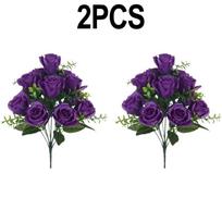 Vibrant Silk Rose Flower Arrangement for Weddings and Celebrations Deep purple
