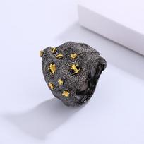Kūrybingas spalvų atskyrimo meteorų lietaus žiedas moteriškam draugei dovanų žiedui retro stiliumi No. 6