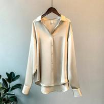 Women's Retro Hong Kong Long-Sleeve Satin Shirt - 2021 Spring Collection L
