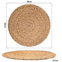 Apvalios pintos padėkliukai Natūralios šiaudų pintos rotango padėkliukai Karščiui atsparūs Boho padėkliukai valgomojo stalui JT314 L&Round beige