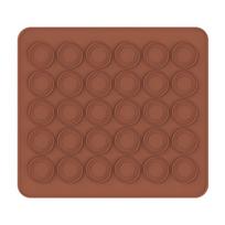 Silikoninis makarunų kilimėlis padėklas DIY 30/48 apskritimų keksiukų forma orkaitės kepimo forma brown
