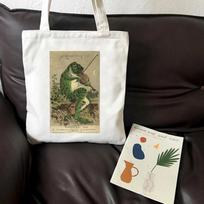Violin Frog Print Drobė Pirkinių krepšys Moteriškas medvilninis audinys pečių krepšys Ekologinė rankinė Daugkartinio naudojimo bakalėjos krepšelis moteriškas krepšys 24*26cm