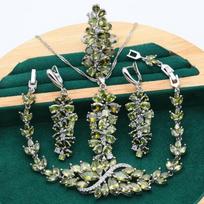 Korean Version of The Ultra-shimmering Micro Set AAA Zircon Bracelet Necklace Earrings Jewelry Set Size 6