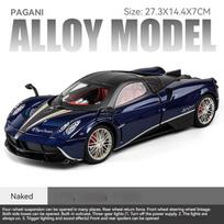 1/18 Pagani lydinio sportinio automobilio modelis, lieto metalo lenktyninio automobilio modelio modeliavimas, garsas ir šviesa, atitraukiamas vaikų žaislas berniukams, kolekcija, papuošalai, dovana mėlyna