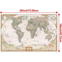 24*36inch/18*29inch The Vintage World Map Painting Retro Wall Art Poster School Supplies Home Decoration,Tourism/educational Supplies 18*29inch/45.72*73.66cm